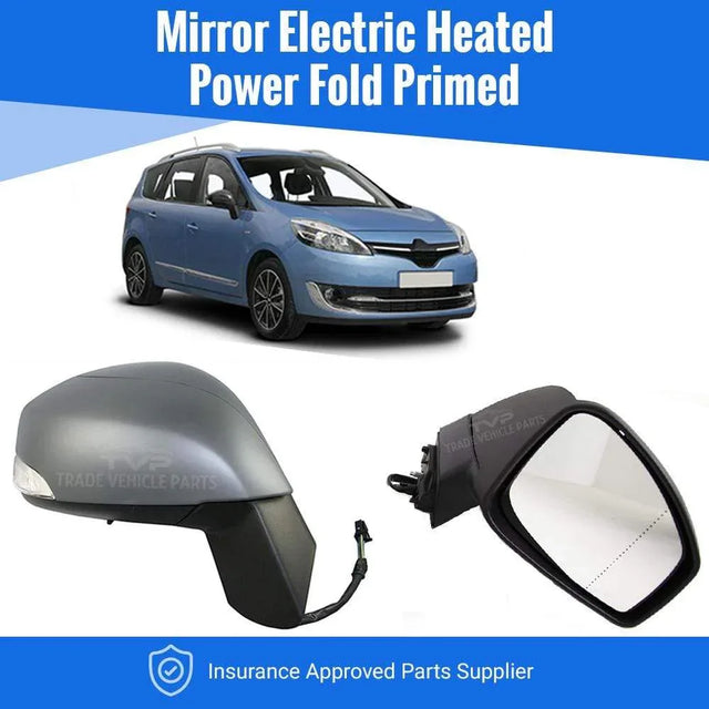 Fits Renault Grand Scenic 2009-2016 Door Wing Mirror E/H Power Fold Primed Right - image 2