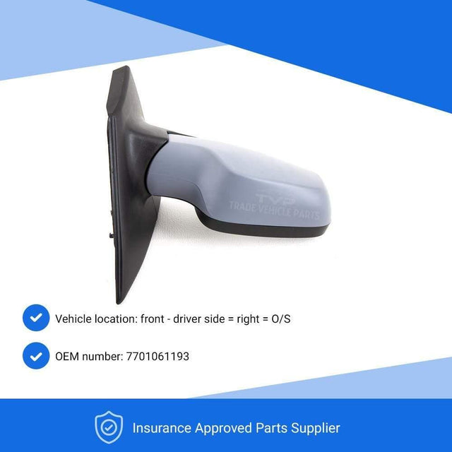 Fits Renault Clio 2005-2009 Door Wing Mirror E/H Primed Temp. Sensor Driver Side - image 3