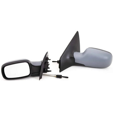 Fits Renault Megane 2003-2009 Door Wing Mirror Manual Primed Passenger Side - tradevehicleparts.co.uk