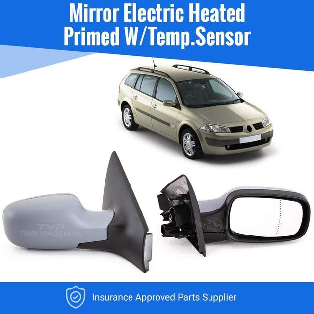 Fits Renault Megane 2003-2009 Door Wing Mirror Heated Electric Primed T/Sensor Driver Side - image 2