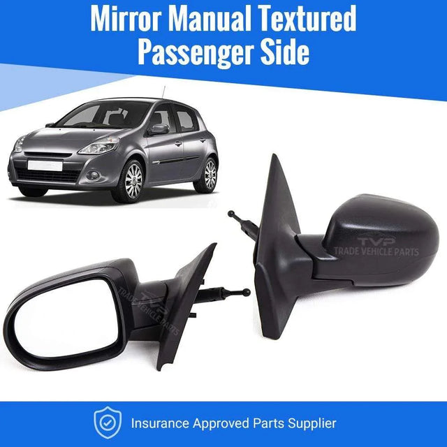 Fits Renault Clio 2009-2012 Door Wing Mirror Manual Textured Passenger Side - image 2