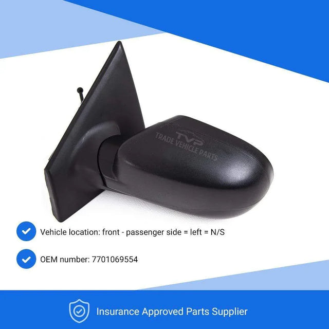 Fits Renault Clio 2009-2012 Door Wing Mirror Manual Textured Passenger Side - image 3