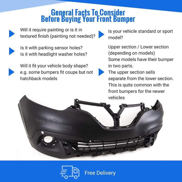 Fits Renault Kadjar 2015-2018 Front Bumper With Pdc Primed - image 4