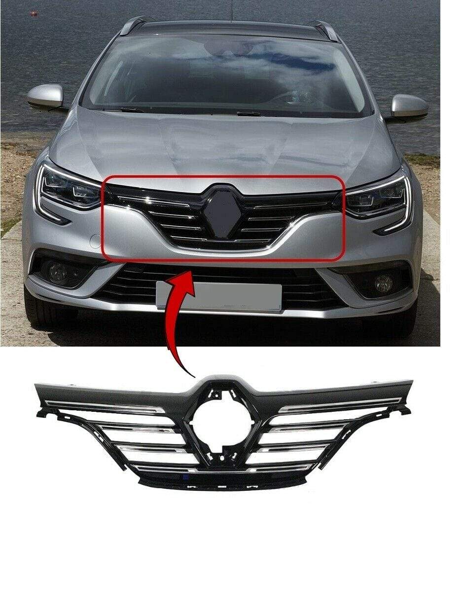 RN5145A Renault Megane Estate 2016- Upper Centre Front Bumper Main Grille Chrome