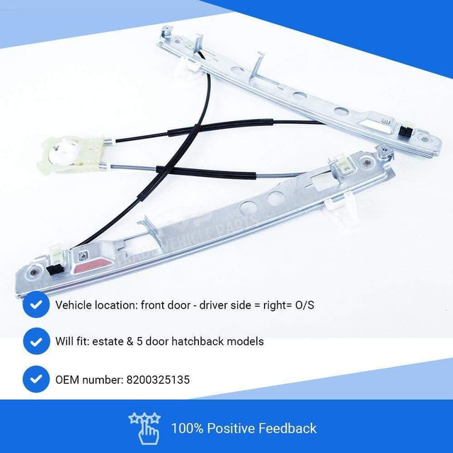Fits Renault Megane Estate 2003-2008 Front Electric Window Regulator W/O Motor Right - image 3