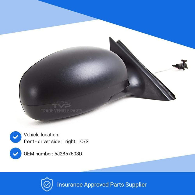 Fits Skoda Fabia Hatchback 2007-2014 Door Wing Mirror Manual Textured Driver Side - image 3