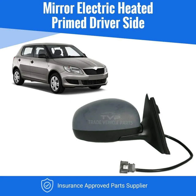 Fits Skoda Fabia Hatchback 2007-2014 Door Wing Mirror Electric Heated Primed Right - image 2
