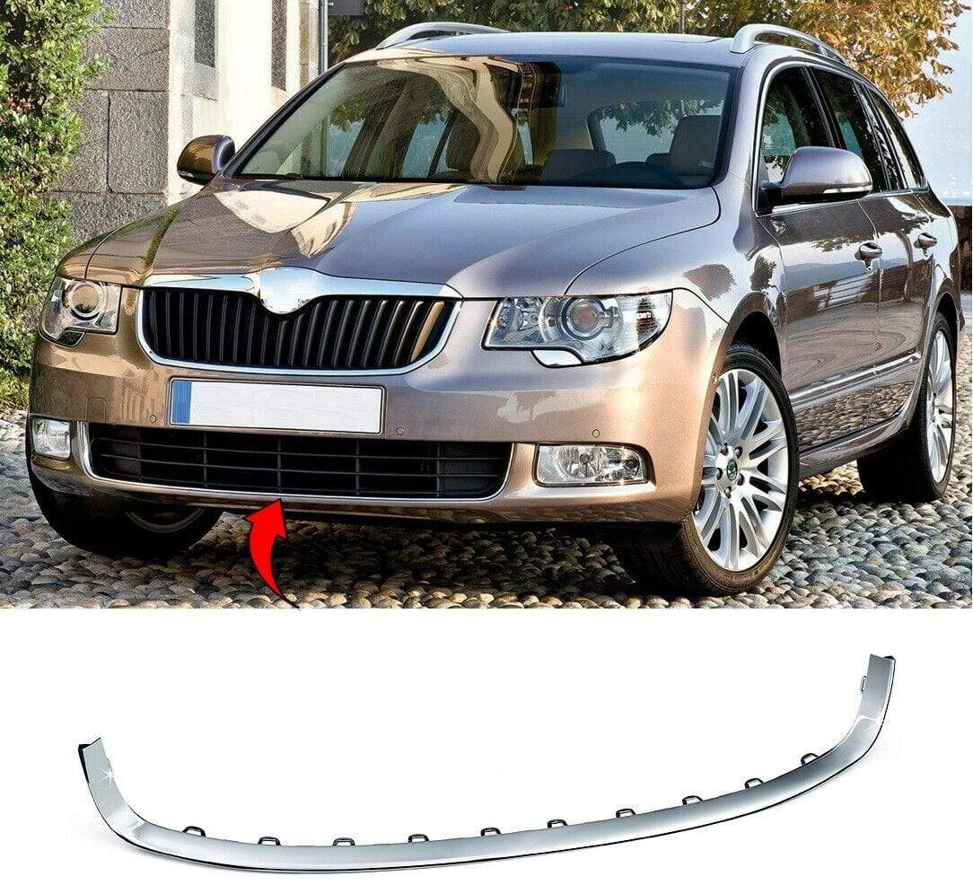 SD1294B Skoda Superb 2010-2013 Front Lower Centre Bumper Moulding Chromed Estate
