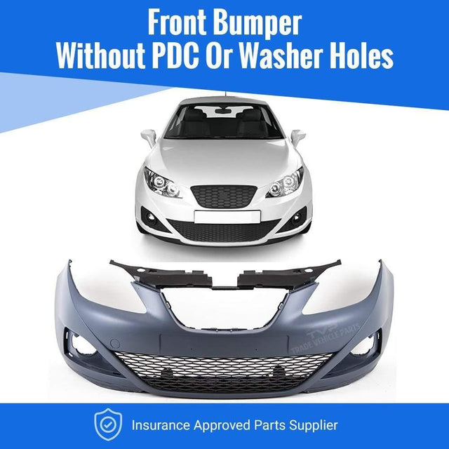 Fits Seat Ibiza 2008-2012 Front Bumper Primed O.E. 6J0807217Hgru - image 2