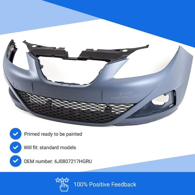 Fits Seat Ibiza 2008-2012 Front Bumper Primed O.E. 6J0807217Hgru - image 3