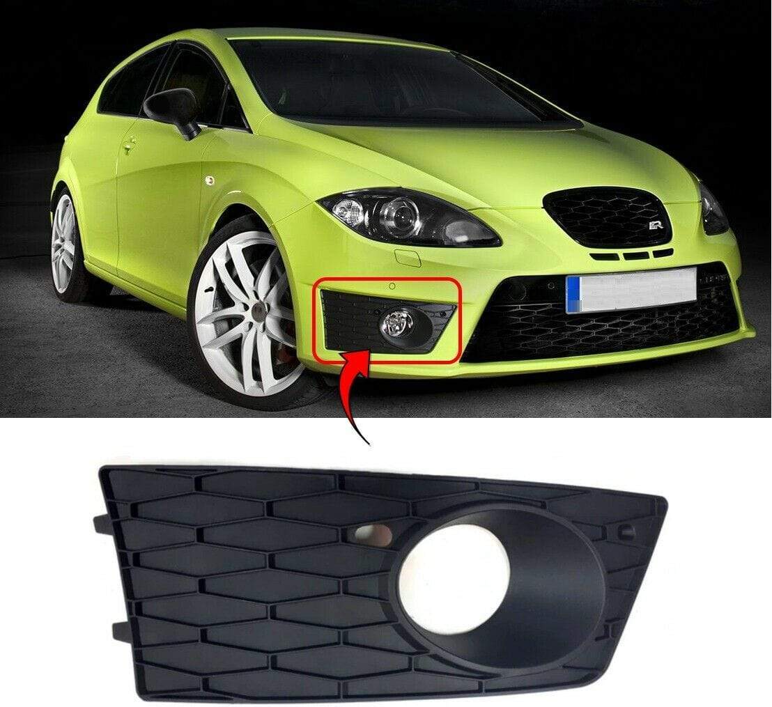 Seat Leon 2009-2012 Front Bumper Fog Grille With Fog Hole Driver Side