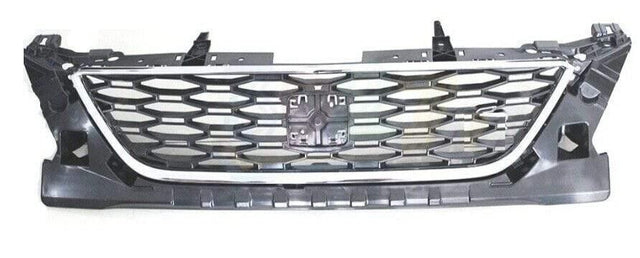 Fits Seat Leon 2013-2017 Upper Centre Front Main Grille Fr Models Black With Chrome Moulding - image 2