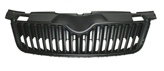 Fits Skoda Fabia 2010-2014 Front Main Centre Grille Mat-Black - image 2