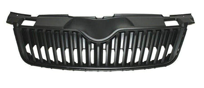 Fits Skoda Fabia 2010-2014 Front Main Centre Grille Mat-Black - tradevehicleparts.co.uk