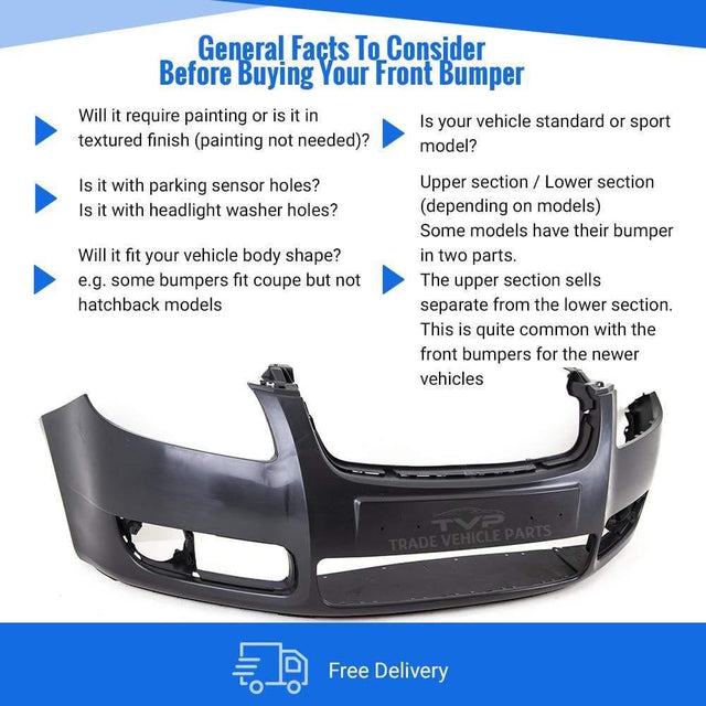 Fits Skoda Fabia / Roomster 2007-2010 Front Bumper Mat-Black Not Pdc Or Washer Holes - image 3