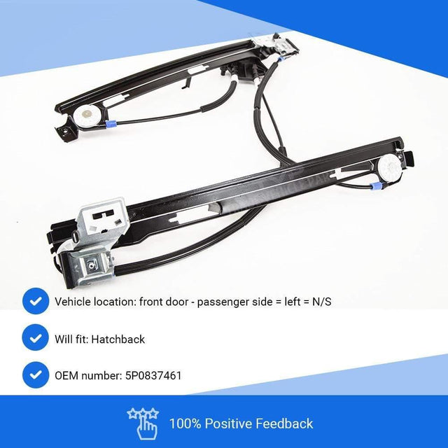 Fits Seat Altea Hatchback 2004-2015 Front Electric Window Regulator W/O Motor Left - image 2