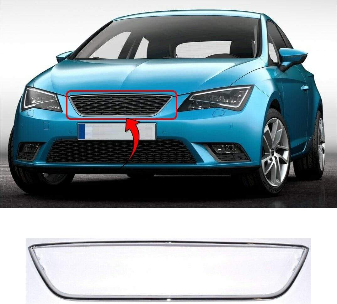 ST1151B Seat Leon 2013-2016 Main Centre Front Bumper Grille Moulding Chromed Sport Coupe