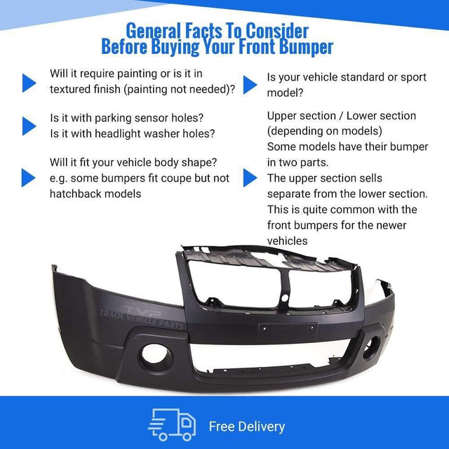Fits Suzuki Grand Vitara 2006-2009 Front Bumper Primed With Fog Lamp Holes - image 4