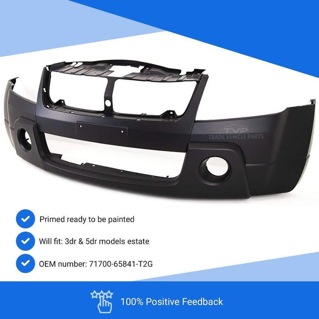 Fits Suzuki Grand Vitara 2006-2009 Front Bumper Primed With Fog Lamp Holes - image 3