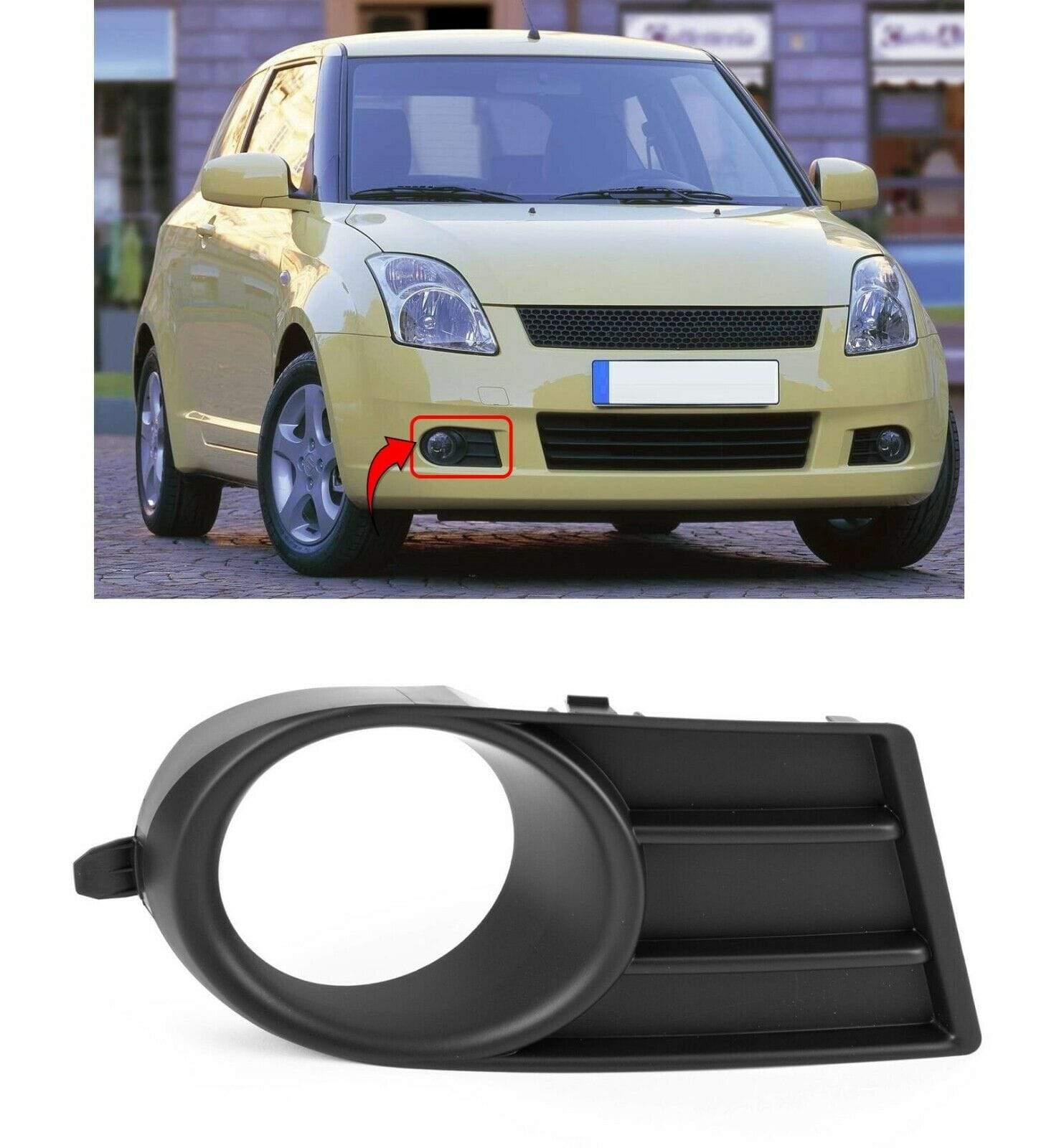 Suzuki Swift 2005-2008 Front Bumper Fog Grille With Fog Hole Driver Side