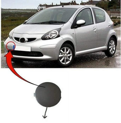 Fits Toyota Aygo 2005-2009 Front Bumper Towing Eye Cover Cap Primed - tradevehicleparts.co.uk