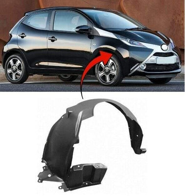 Fits Toyota Aygo 2014- Front Wing Arch Liner Splash Guard Driver Side Complete - tradevehicleparts.co.uk