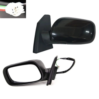 Fits Toyota Corolla 2002-2004 Door Wing Mirror Electric Mat Black Round Plug 3 Pin Passenger Side - tradevehicleparts.co.uk