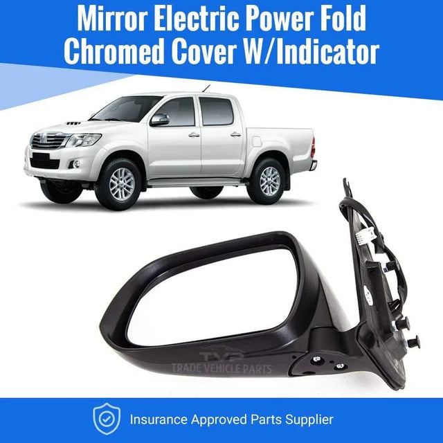 Fits Toyota Hilux 2012-2015 Door Wing Mirror Electric Powerfold Chrome Indicator Passenger Side - image 2