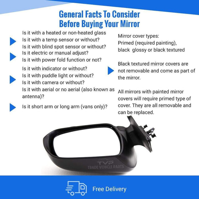 Fits Toyota Hilux 2012-2015 Door Wing Mirror Electric Powerfold Textured Indicator Driver Side - image 4
