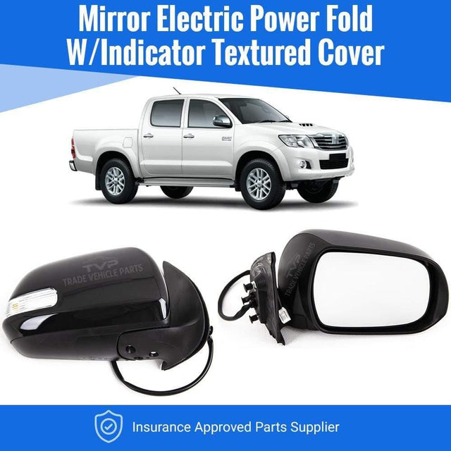 Fits Toyota Hilux 2012-2015 Door Wing Mirror Electric Powerfold Textured Indicator Driver Side - image 2