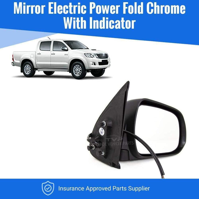 Fits Toyota Hilux 2012-2016 Door Wing Mirror Electric Power Fold Chrome Indicator Driver Side - image 2