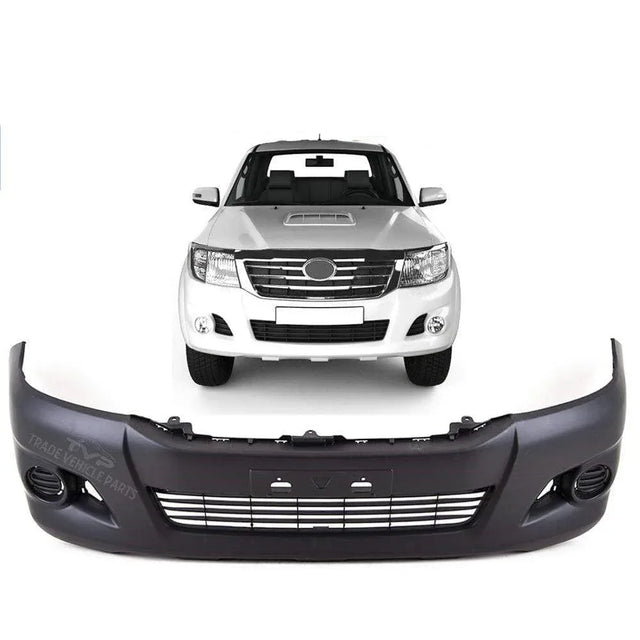 Fits Toyota Hilux 2012-2016 Front Bumper 4Wd With Flare Holes And Grille Mat Dark Grey - image 2