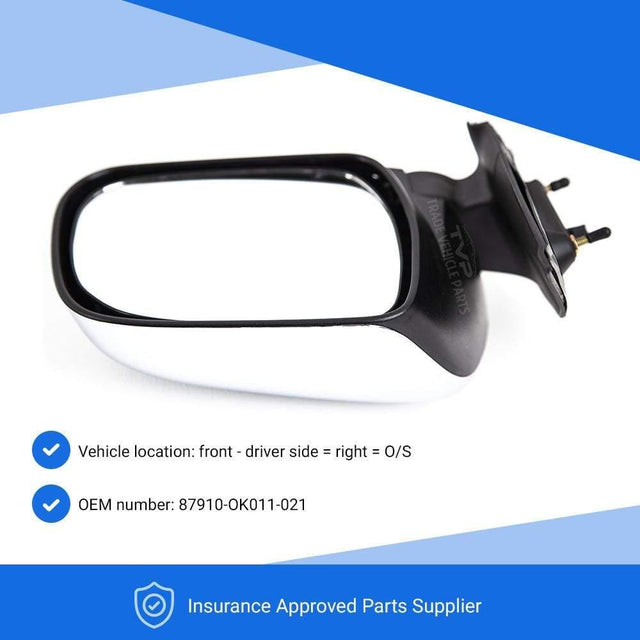 Fits Toyota Hilux - Vigo 2005-2011 Door Wing Mirror Manual Chrome Cover Driver Side - image 3