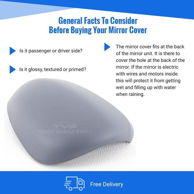 Fits Toyota Iq 2009-2014 Door Wing Mirror Cover Primed Passenger Side - image 3