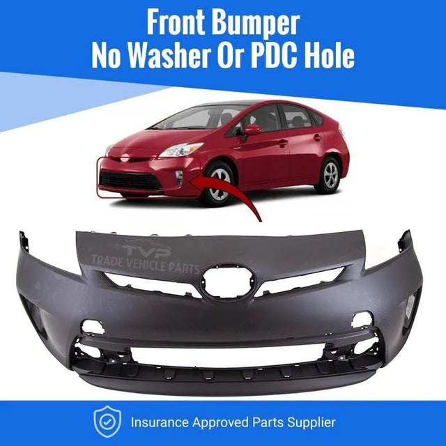 Fits Toyota Prius 2012-2016 Front Bumper No Washer Or Pdc Hole - image 2