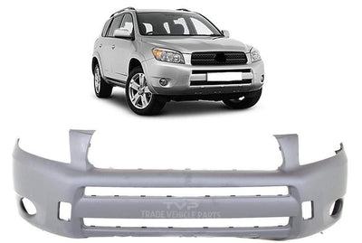 Fits Toyota Rav 4 2006-2009 Front Bumper With Round Fog Holes With Wing Extensions - tradevehicleparts.co.uk