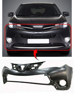 Fits Toyota Rav-4 2013-2016 Front Bumper Primed Without Pdc - tradevehicleparts.co.uk
