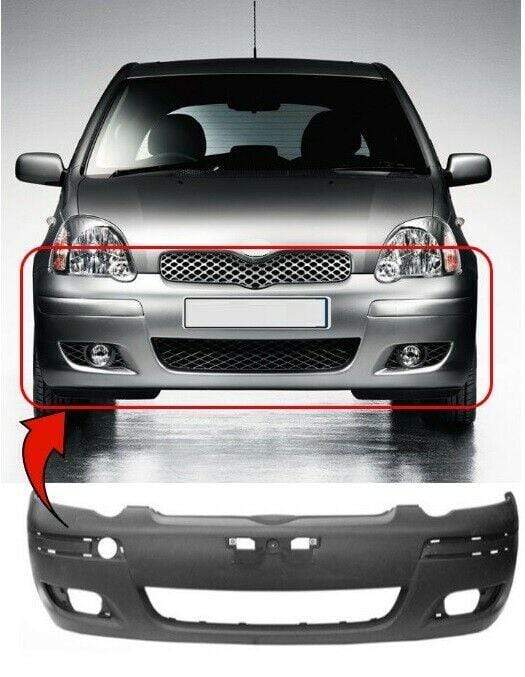 Toyota Yaris 2003-2005 Front Bumper Primed No Pdc Or Washer Holes