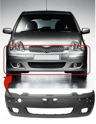 Fits Toyota Yaris 2003-2005 Front Bumper Primed No Pdc Or Washer Holes - tradevehicleparts.co.uk