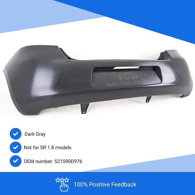 Fits Toyota Yaris 2006-2009 Rear Bumper No Pdc Mat Gray - image 2