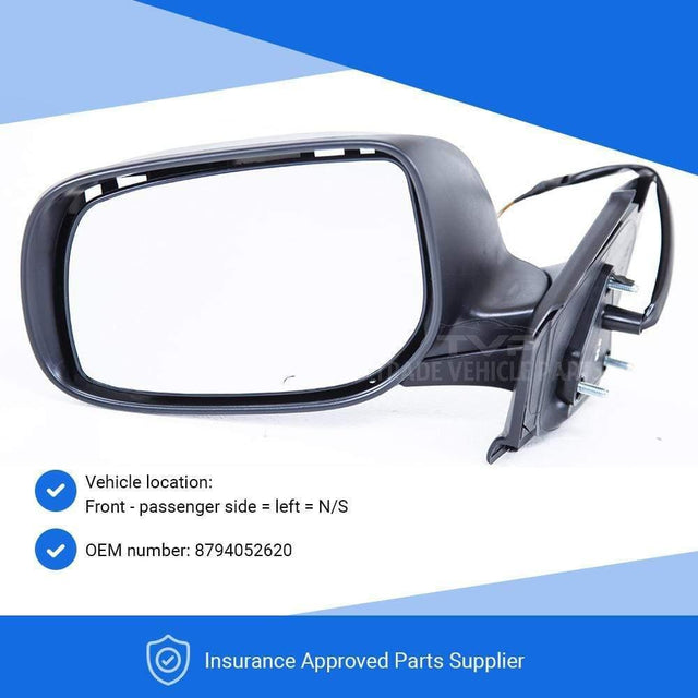 Fits Toyota Yaris 2006-2011 Door Wing Mirror Electric Primed-Black Passenger Side Not Verso - image 3