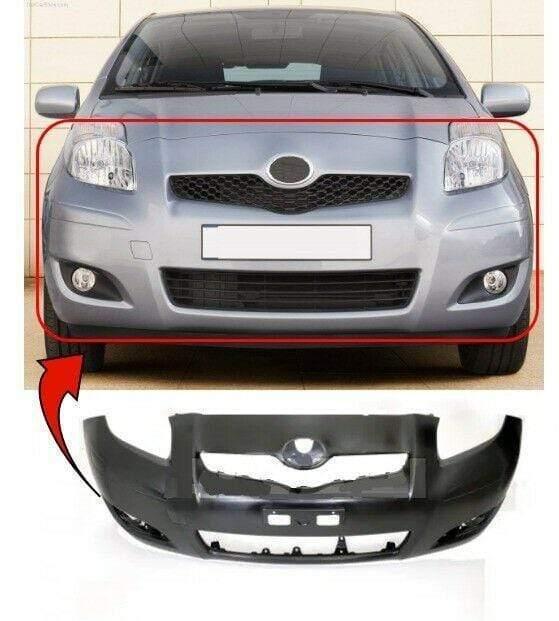 Fits Toyota Yaris 2009-2011 Front Bumper No Pdc Or Washer Holes Black - image 2