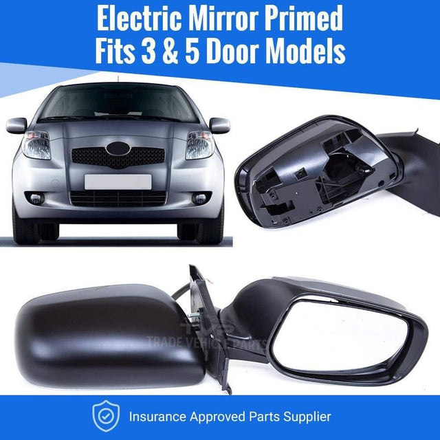 Fits Toyota Yaris Hatchback 2006-2011 Door Wing Mirror Electric Primed  Right - image 2
