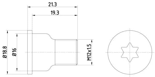 Textar Brake Disc Bolt Screw Front Or Rear M12 Set Of 2 TPM0005 Mintex - image 3