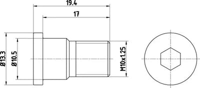 Brake Disc Bolt Screw Front Or Rear M10 Set Of 2 TPM0007 Mintex - tradevehicleparts.co.uk