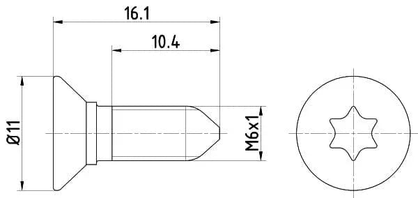 Textar Brake Disc Bolt Screw Front Or Rear M6 Set Of 2 TPM0008 Mintex - image 2