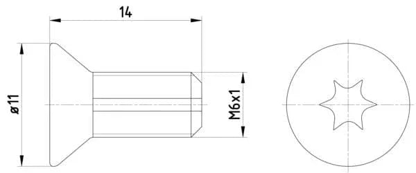 Textar Brake Disc Bolt Screw Front Or Rear M6 Set Of 2 TPM0012 Mintex - image 3