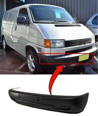 Fits Transporter T4 97-03 Front Bumper Black Textured No Lamp Holes Short Nose - tradevehicleparts.co.uk