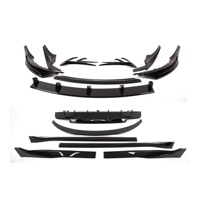Fits Tesla Model 3 Aero Body Kit Front Splitter Rear Diffuser Spoiler Side Skirts Gloss Black - tradevehicleparts.co.uk