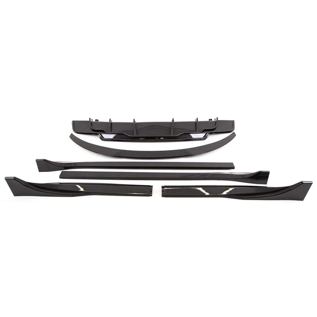 Fits Tesla Model 3 Aero Body Kit Front Splitter Rear Diffuser Spoiler Side Skirts Carbon Look - image 3